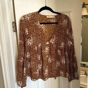 Brown Babydoll Blouse
